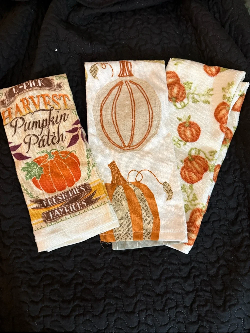 Autumn Pumpkin Kitchen Towels - Orange Fall Design